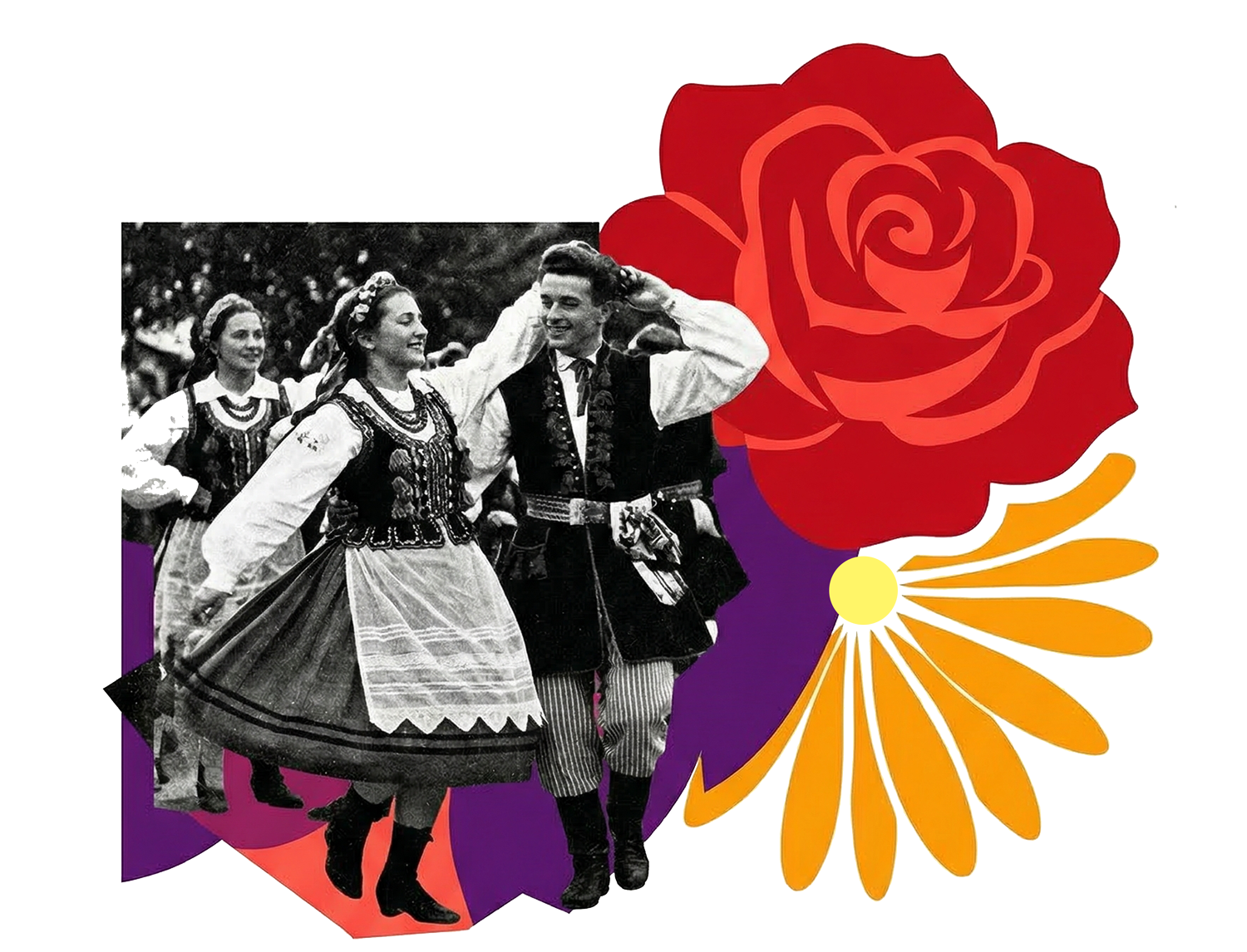 Festiwal Przyjaciół Kultury – motyw tancerzy w strojach ludowych